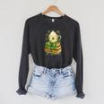 Book Lover St Patricks Day Teacher Cosy Librarycore Raglan Sleeve Sweatshirt Dark Grey Heather