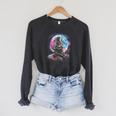 Book Lovers Cool Astronaut Reading Books In Space Kids Raglan Sleeve Sweatshirt Dark Grey Heather