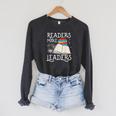 Book Lovers Librarians Avid Readers Make Leaders Bookworms Raglan Sleeve Sweatshirt Dark Grey Heather