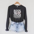 Book Mom Dog Lover Paws And Pages Forever Premium Tri-Blend Raglan Sleeve Sweatshirt Dark Grey Heather