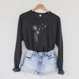 Book Nerd Dandelion Book Reading Raglan Sleeve Sweatshirt Dark Grey Heather