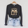 Book Novel Abendteuer Story Reading Raglan Sleeve Sweatshirt Dark Grey Heather