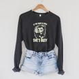 If The Book Is Open She's Busy Witch Goth Girl Loves To Read Raglan Sleeve Sweatshirt Dark Grey Heather