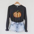 Book Pumpkin Autumn Halloween Literary Readers Raglan Sleeve Sweatshirt Dark Grey Heather