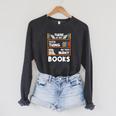 Book Reader Reading Lover Librarian Bookshelf Raglan Sleeve Sweatshirt Dark Grey Heather