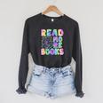 Book Reading Club Tie Dye Book Lovers Librarians Raglan Sleeve Sweatshirt Dark Grey Heather