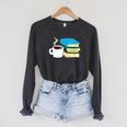 Book Reading And Coffee Books And Coffee Raglan Sleeve Sweatshirt Dark Grey Heather