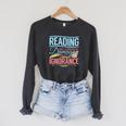 Book Reading Reading Can Seriously Damage Your Ignorance Raglan Sleeve Sweatshirt Dark Grey Heather