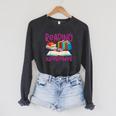 Book Reading Reading Is My Superpower Raglan Sleeve Sweatshirt Dark Grey Heather