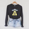 Book Shelf Ufo Abduction Raglan Sleeve Sweatshirt Dark Grey Heather