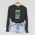 Book Stuff Book Lovers Comic Book Raglan Sleeve Sweatshirt Dark Grey Heather