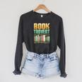 Book Trovert Introvert Reader Raglan Sleeve Sweatshirt Dark Grey Heather