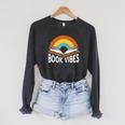 Book Vibes Bookworm Writer Raglan Sleeve Sweatshirt Dark Grey Heather