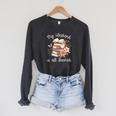 My Weekend Is All Booked Pretty Cozy Book Lover Raglan Sleeve Sweatshirt Dark Grey Heather