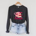 All Booked For Valentines Book Lovers Pink Valentine's Day Raglan Sleeve Sweatshirt Dark Grey Heather