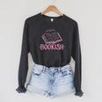 Bookish Book Reading Literary Advocate Teacher Librarian For Men Women Raglan Sleeve Sweatshirt Dark Grey Heather