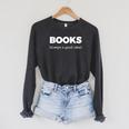 Books Always a Good Idea Raglan Sleeve Sweatshirt Dark Grey Heather