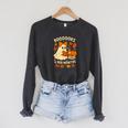 Books And BER Months Fall Librarian Reading Halloween Raglan Sleeve Sweatshirt Dark Grey Heather