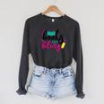 Books And Bling Raglan Sleeve Sweatshirt Dark Grey Heather