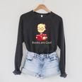 Books Are Cool Fun Reading Premium Raglan Sleeve Sweatshirt Dark Grey Heather