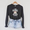 I Like Books And Maybe 3 People Book Lover Raglan Sleeve Sweatshirt Dark Grey Heather