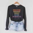 Books Not Bans Heart Not Hate Community Not Chaos Raglan Sleeve Sweatshirt Dark Grey Heather