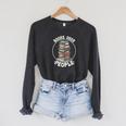 Books Over People Rainbow Reading Bookworm Book Lovers Raglan Sleeve Sweatshirt Dark Grey Heather