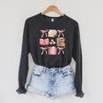 Books And Pink Bows Booktok Coquette Preppy Raglan Sleeve Sweatshirt Dark Grey Heather Books And Pink Bows Booktok Coquette Preppy Raglan Sleeve Sweatshirt Dark Grey Heather