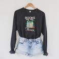 Books Are My Therapy Raglan Sleeve Sweatshirt Dark Grey Heather Books Are My Therapy Raglan Sleeve Sweatshirt Dark Grey Heather