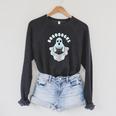 Books Reader Creepy Horror On Halloween Ghost Reading Raglan Sleeve Sweatshirt Dark Grey Heather