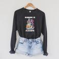 Books Reading Is Fun Turtely Awesome Sea Turtle Reading Book Raglan Sleeve Sweatshirt Dark Grey Heather