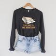 Take Me To The Bookshop Bookworm Reading Book Lover Raglan Sleeve Sweatshirt Dark Grey Heather