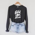 Bookworm Book Reading Just A Girl Who Loves To Read Books Raglan Sleeve Sweatshirt Dark Grey Heather