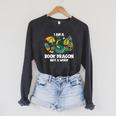 Bookworm Books Reading I Am A Book Dragon Raglan Sleeve Sweatshirt Dark Grey Heather