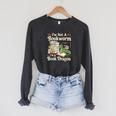 Bookworm I'm A Book Dragon Fantasy Reader Lover Bookish Raglan Sleeve Sweatshirt Dark Grey Heather