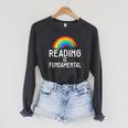Bookworm Literature I Book Nerd I Reading Is Fundamental Raglan Sleeve Sweatshirt Dark Grey Heather