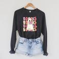 Boooks Halloween Ghost Pun Boo Books Groovy Ghost Raglan Sleeve Sweatshirt Dark Grey Heather Boooks Halloween Ghost Pun Boo Books Groovy Ghost Raglan Sleeve Sweatshirt Dark Grey Heather
