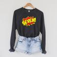 Boy Seven Superhero Comic Book Hero 7th Birthday Boy 7 Years Raglan Sleeve Sweatshirt Dark Grey Heather Boy Seven Superhero Comic Book Hero 7th Birthday Boy 7 Years Raglan Sleeve Sweatshirt Dark Grey Heather
