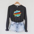 Boys Jayden Comic Book Superhero Name Raglan Sleeve Sweatshirt Dark Grey Heather
