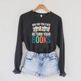 Bro Did You Even Return Your Books Raglan Sleeve Sweatshirt Dark Grey Heather