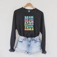 Bruh Return Your Books Librarian School Library Raglan Sleeve Sweatshirt Dark Grey Heather
