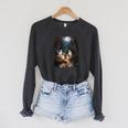 Camping Sheet Ghost Reading Book At Campfire Halloween Raglan Sleeve Sweatshirt Dark Grey Heather