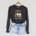 Cats And Books Easily Distracted By Cats And Books Raglan Sleeve Sweatshirt Dark Grey Heather