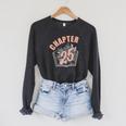 Chapter 25 Birthday Shirt Women Book Lover 25th Birthday Raglan Sleeve Sweatshirt Dark Grey Heather
