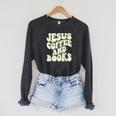 Christian Book Lover Coffee And Jesus Faith Reading Raglan Sleeve Sweatshirt Dark Grey Heather Christian Book Lover Coffee And Jesus Faith Reading Raglan Sleeve Sweatshirt Dark Grey Heather
