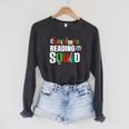 Christmas Reading Squad Xmas Book Lover Bookworm Literature Raglan Sleeve Sweatshirt Dark Grey Heather