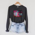 I Closed My Book To Be Here Fall Pumpkin Raglan Sleeve Sweatshirt Dark Grey Heather