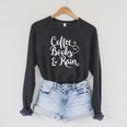 Coffee Books & Rain Shirt Raglan Sleeve Sweatshirt Dark Grey Heather