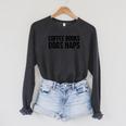 Coffee Books Dogs Naps Reading Lover Raglan Sleeve Sweatshirt Dark Grey Heather