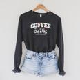 Coffee And Books i Love Them Both Raglan Sleeve Sweatshirt Dark Grey Heather